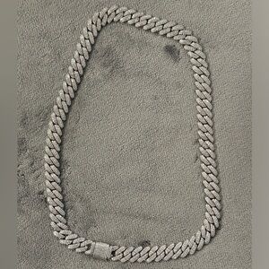 6Ice 12mm Diamond Prong Cuban Chain .925 Solid Silver w/CZ